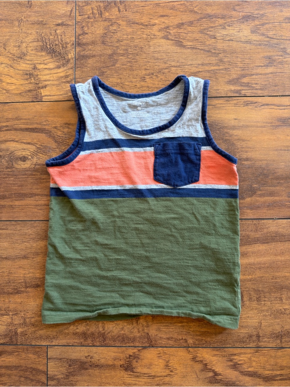 Carter's Colorblock Tank Top in Olive, Coral & Navy